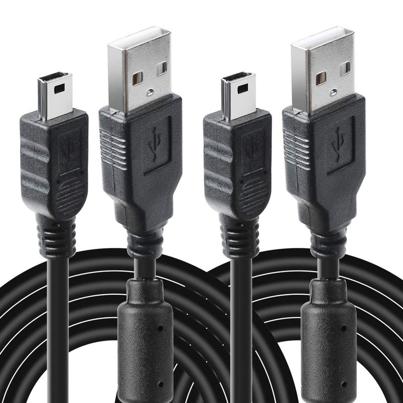 VSEER 2 Pack 10ft PS3 Controller Charger Cable - Mini USB Data Charging Cord for PS Move/PS3/PS3 Slim Controller, TI84 Plus CE, Digital Camera - Image 1